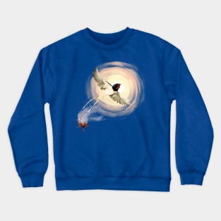 Barn Swallow + Prairie Smoke Flower Crewneck Sweatshirt